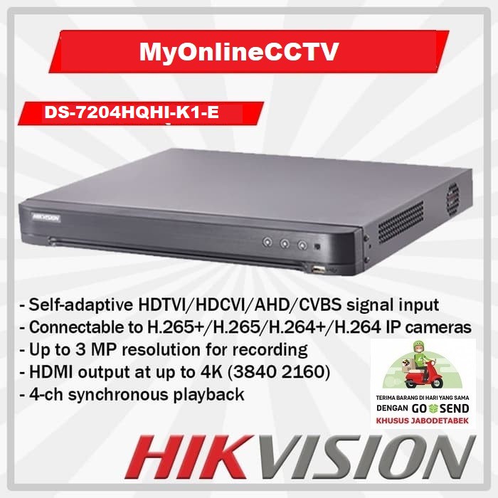 Jual Ds 74hqhi K1 E Hikvision Ds 74hqhi K1 E Dvr Nvr Kamera 4ch 1ip Camera Cctv 4mp Indonesia Shopee Indonesia