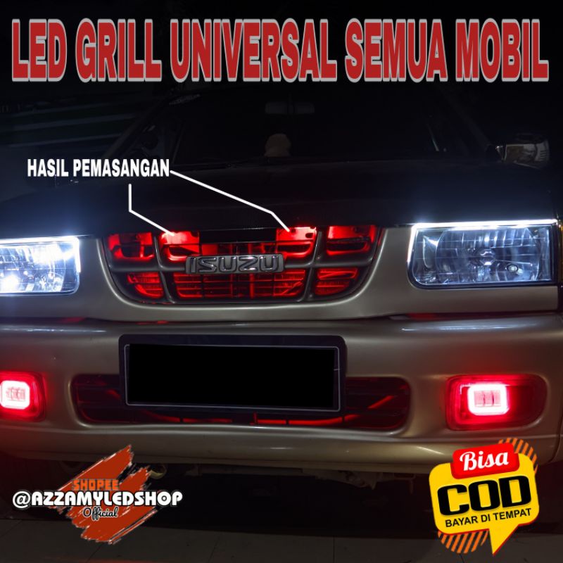 Sepasang lampu mobil led grill universal untuk grill depan semua mobil super terang