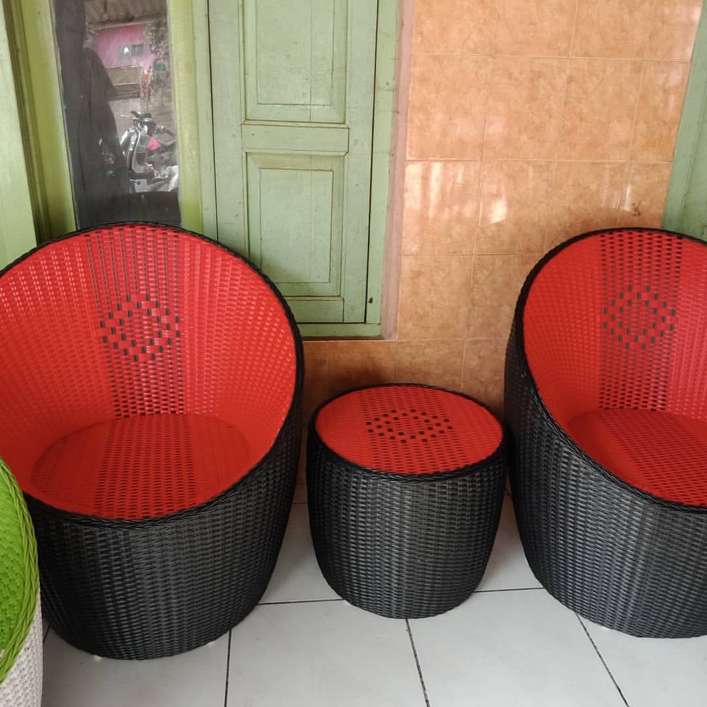 Kursi Teras Rotan Sintetis Gentong Bulat Cantik Elegan Murah Untuk Depan Rumah-5