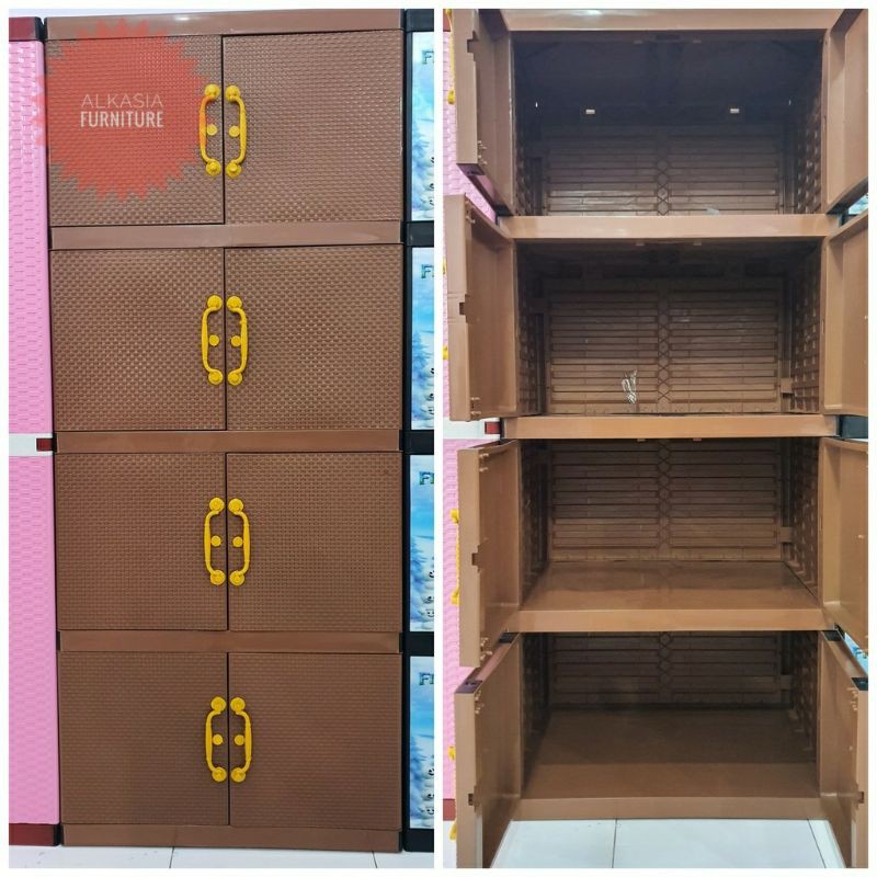 lemari plastik 4 susun besar anyaman