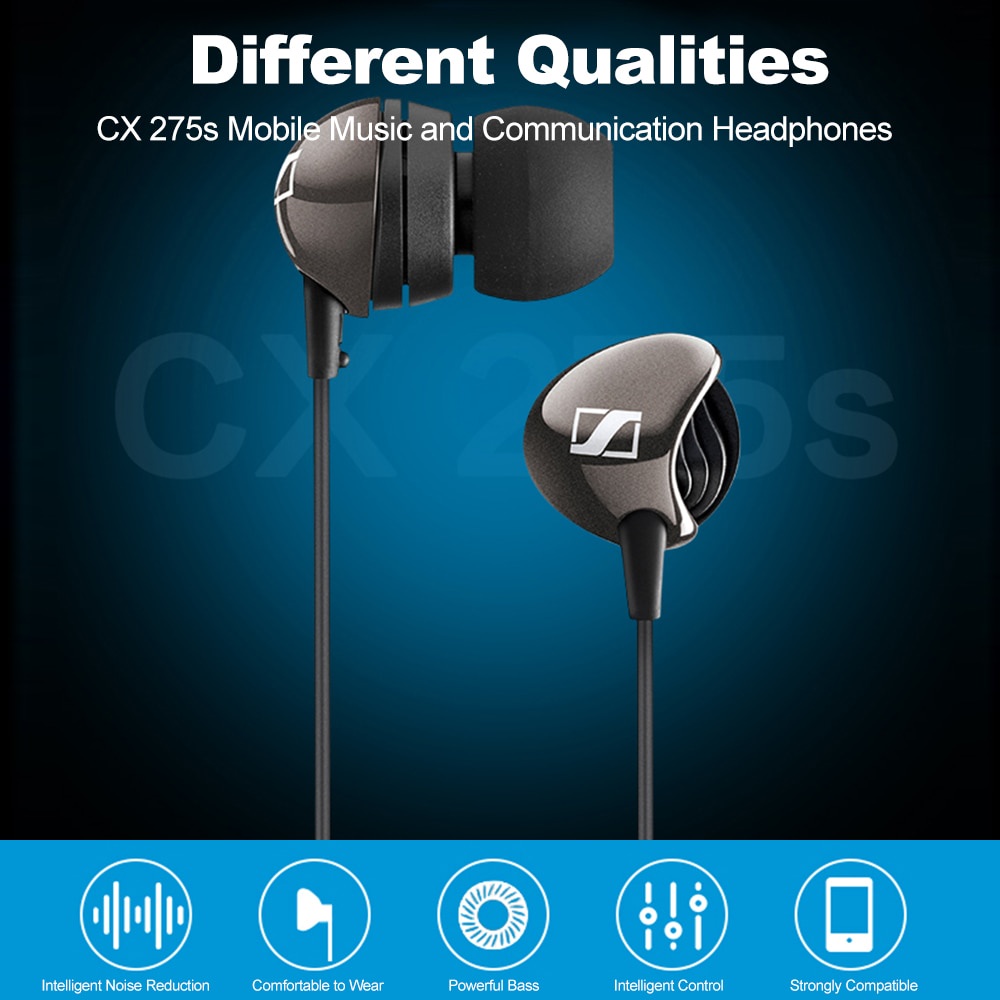 Sennheiser CX275S Headset Deep Bass Peredam Suara Dengan Kabel