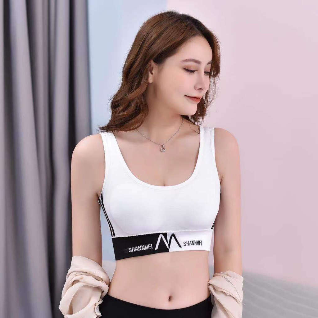 Sport Bra Wanita Shangmei Busa Tebal Nyaman BH Sport jogging Zumba Fitness Gym Indoor Outdoor