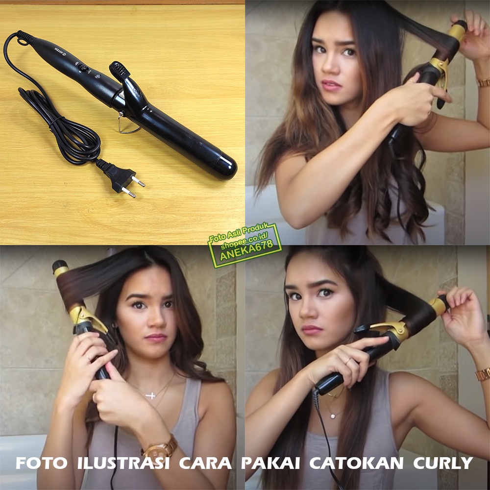 CURLING IRON ALAT CATOK RAMBUT CATOKAN KERITING CURLY T-VITEK VT 3351