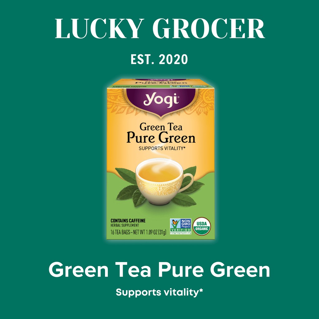 

Yogi Tea Green Tea Pure Green Teh Hijau Antioksidan Organik Herbal Sehat Bugar 58mg Caffeine