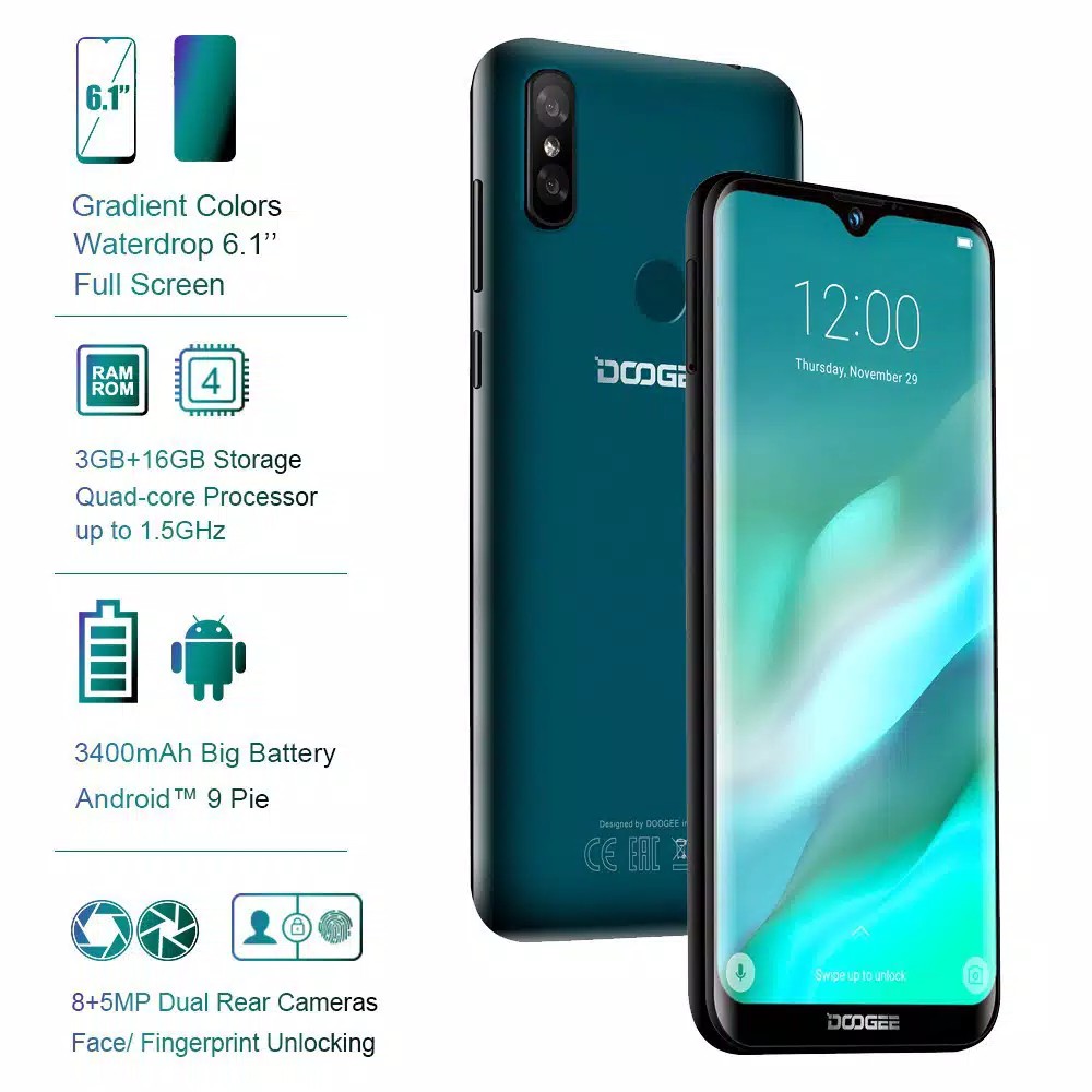 Doogee Y8 3gb 16gb Indonesia 4g Lte Android 9 0 3400mah 6 1 Fhd Smartphone Shopee Indonesia