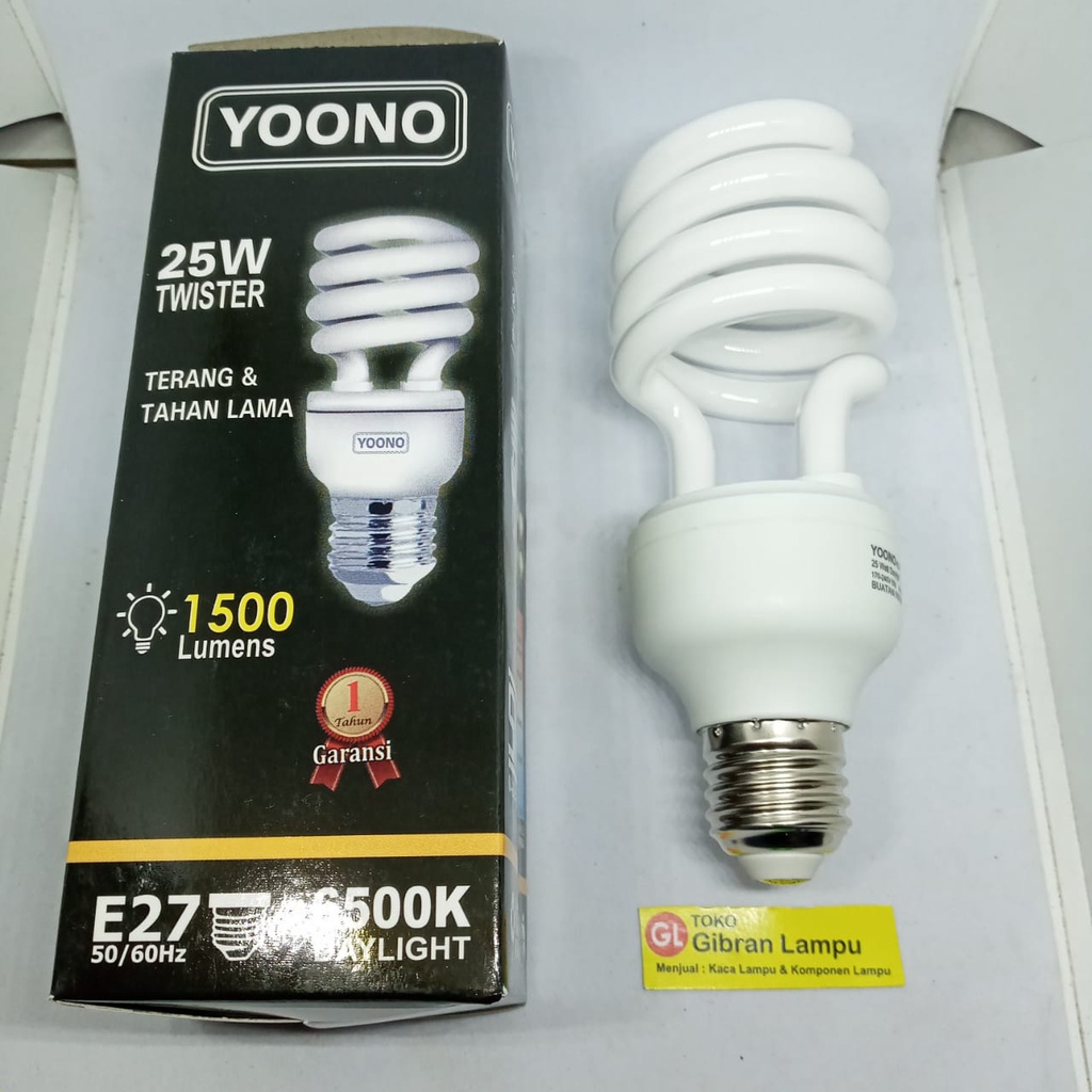 Lampu Hemat Energi (LHE) Yoono Twister - Bohlam Lampu Ulir Spiral Tornado CFL