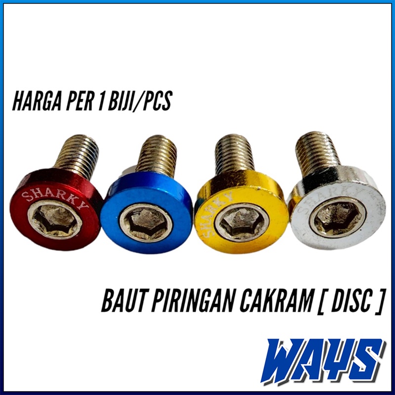 [P046] Baut Piringan Cakram Variasi Warna Monel Full CNC Motor Universal Beat Mio Scoopy Vario Nmax