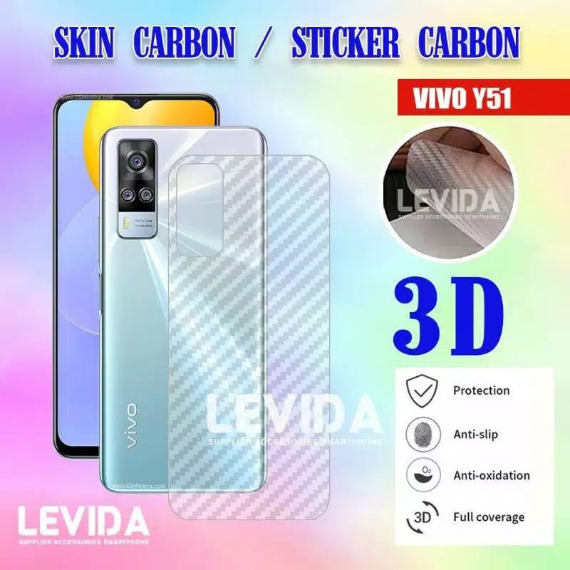 VIVO Y53s / Y51 2020 BACK SKIN CARBON GARSKIN ANTI GORES BELAKANG