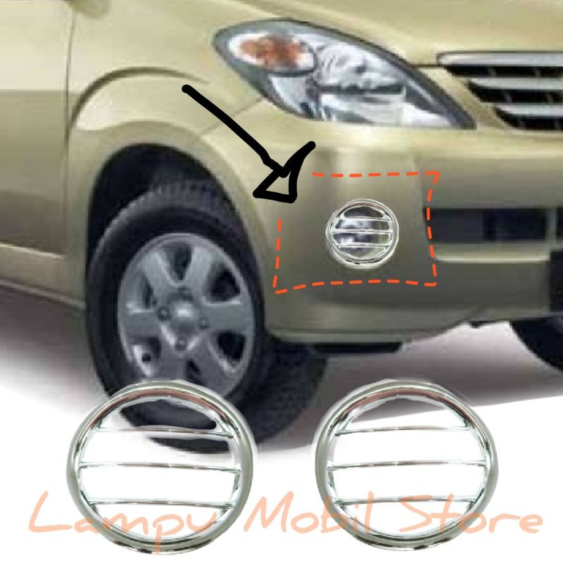 Cover Foglamp Depan Chrome Toyota Avanza Daihatsu Xenia 2003-2005