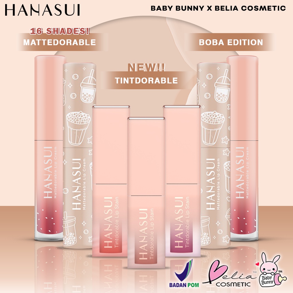 Jual BELIA HANASUI Lip Cream BOBA Mattedorable Tintdorable Lip Tint