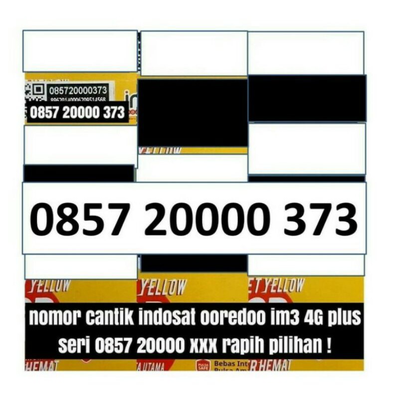No Cantik Kartu Perdana IM3 Ooredo Indosat 4G 0857 20000 ABA - IM3