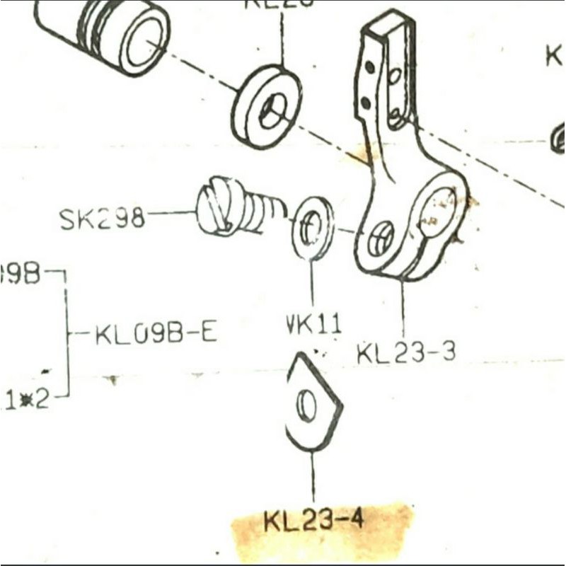 SK298 Baut Dudukan Looper - Mesin Obras F700
