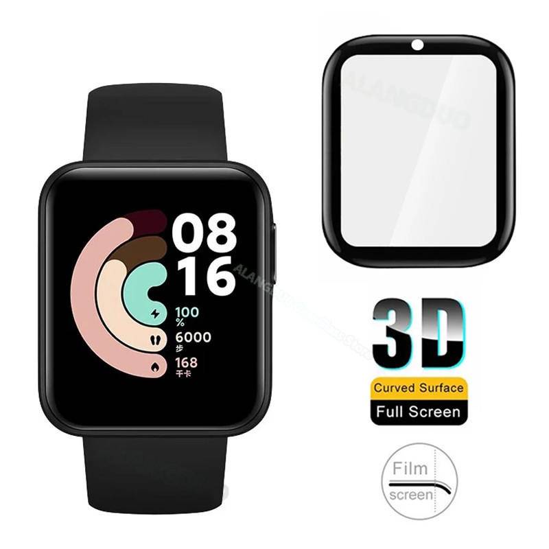 REDMI Pelindung Layar Tempered Glass 3D Full Cover Anti Radiasi Untuk Xiaomi Watch S1 Active / ColorSport / POCO 2 Lite