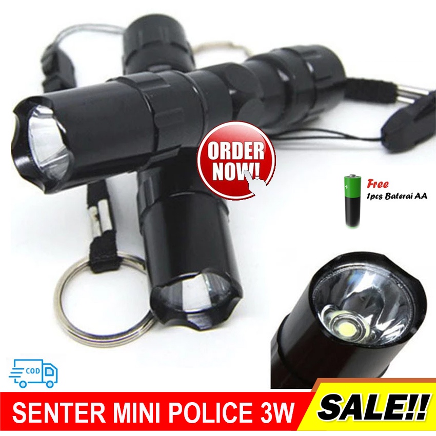 BISA COD - Senter Police Polisi / Senter Swat Mini / Senter Led SuperTerang / Senter Emergency