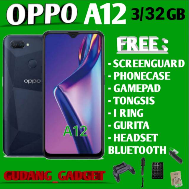 hp oppo  a12  warna  biru tua