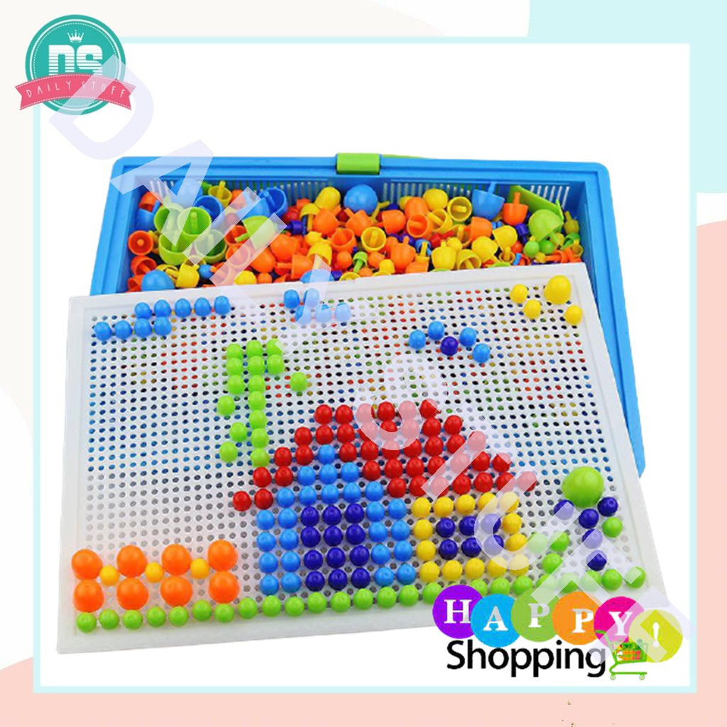 DS Mosaic 3D 296 Pcs Jamur Colourful Edukasi Puzzle Jamur Creative Anak Kreatif