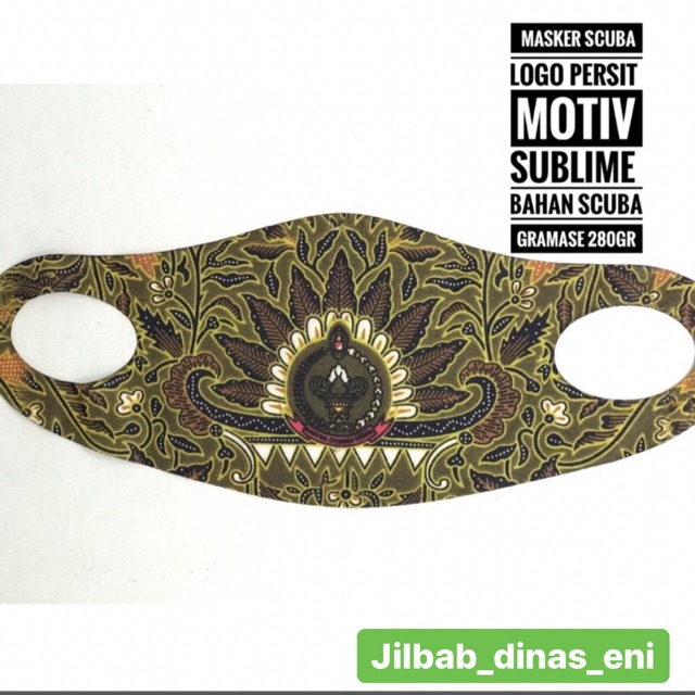 MASKER SCUBA BATIK PERSIT  LOGO PERSIT TENGAH MASKER bahan scuba