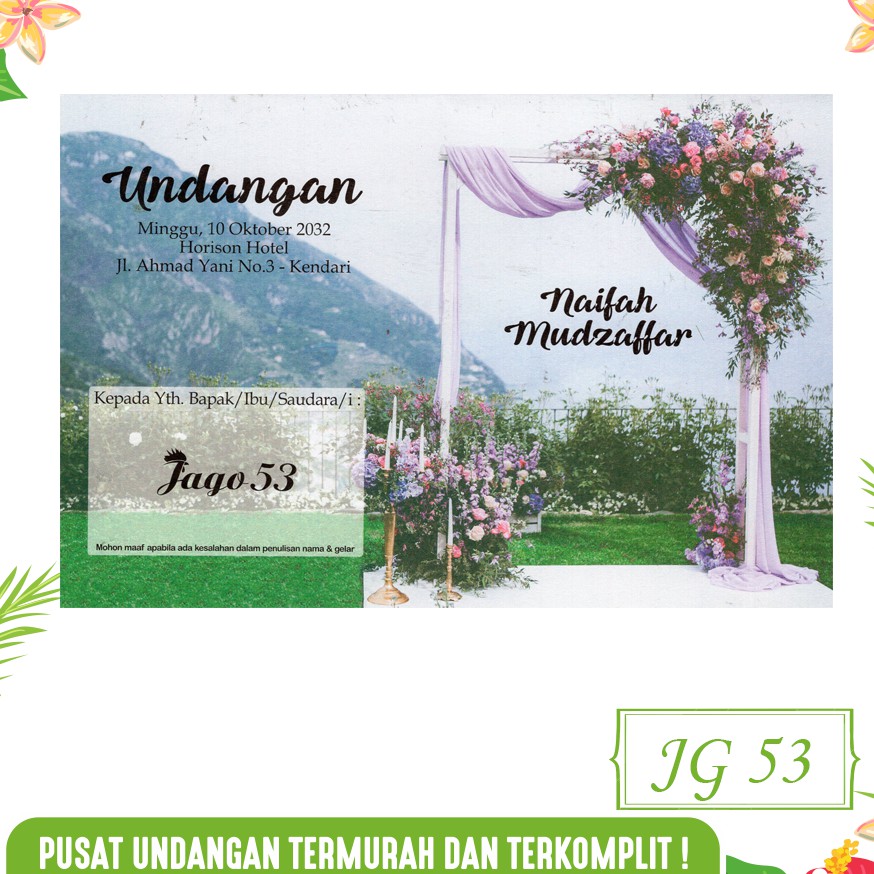Blangko Undangan Pernikahan Murah Jago 53