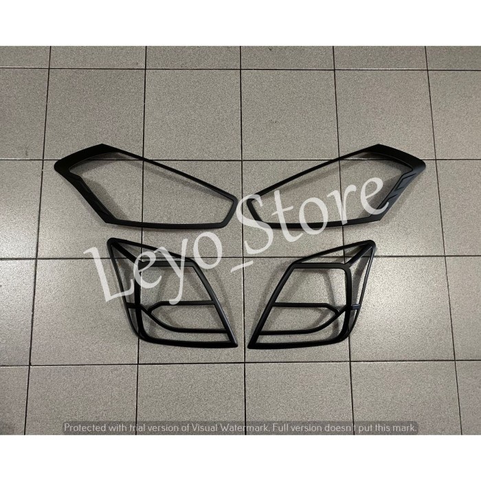 Paket Garnish lampu depan belakang Datsun Go go+ panca hitam +,..,