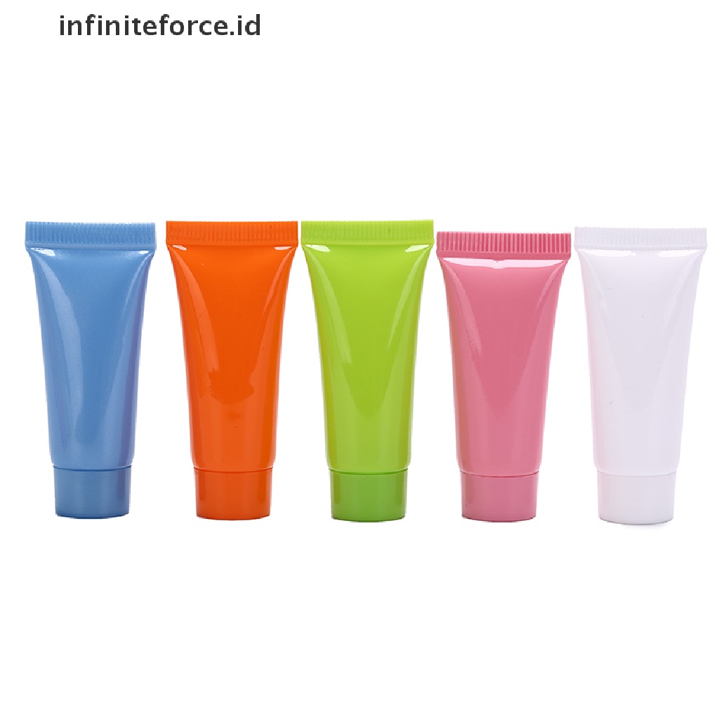 (Infiniteforce.Id) 5pcs / Set Botol Plastik Kosong 5ml Untuk Lotion / Kosmetik