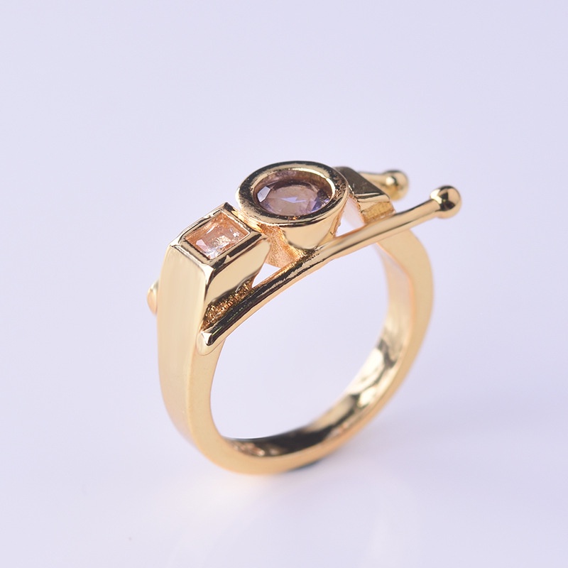 perak asli 925 cincin Wanita Kesederhanaan kreatif emas Permata Fashion Perhiasan