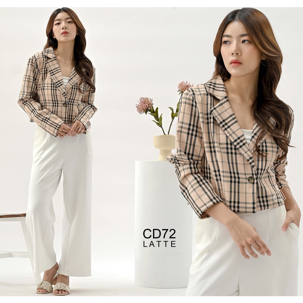 SEOLA - CD72 - Blazer Cropped Cotton Casual