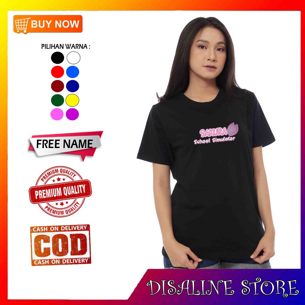 Tshirt Kaos Dewasa Perempuan Sakura School Simulator - DISALINE STORE