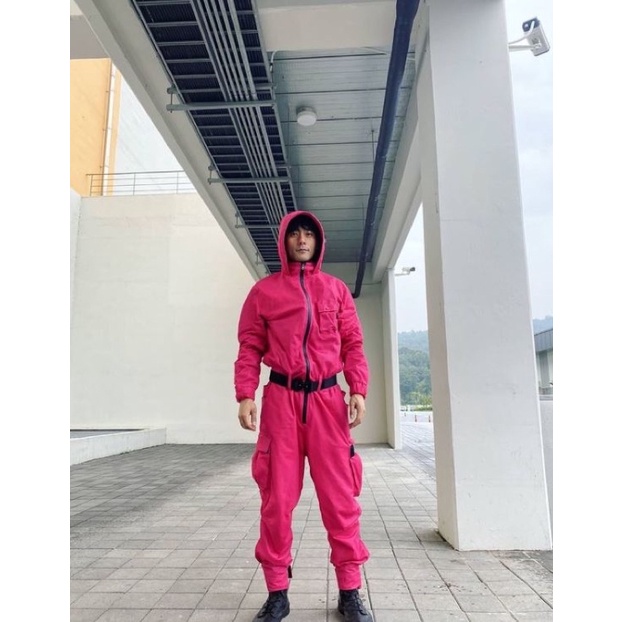 SQUIDGAME COSPLAY JUMPSUIT MERAH DRAKOR KOREAN