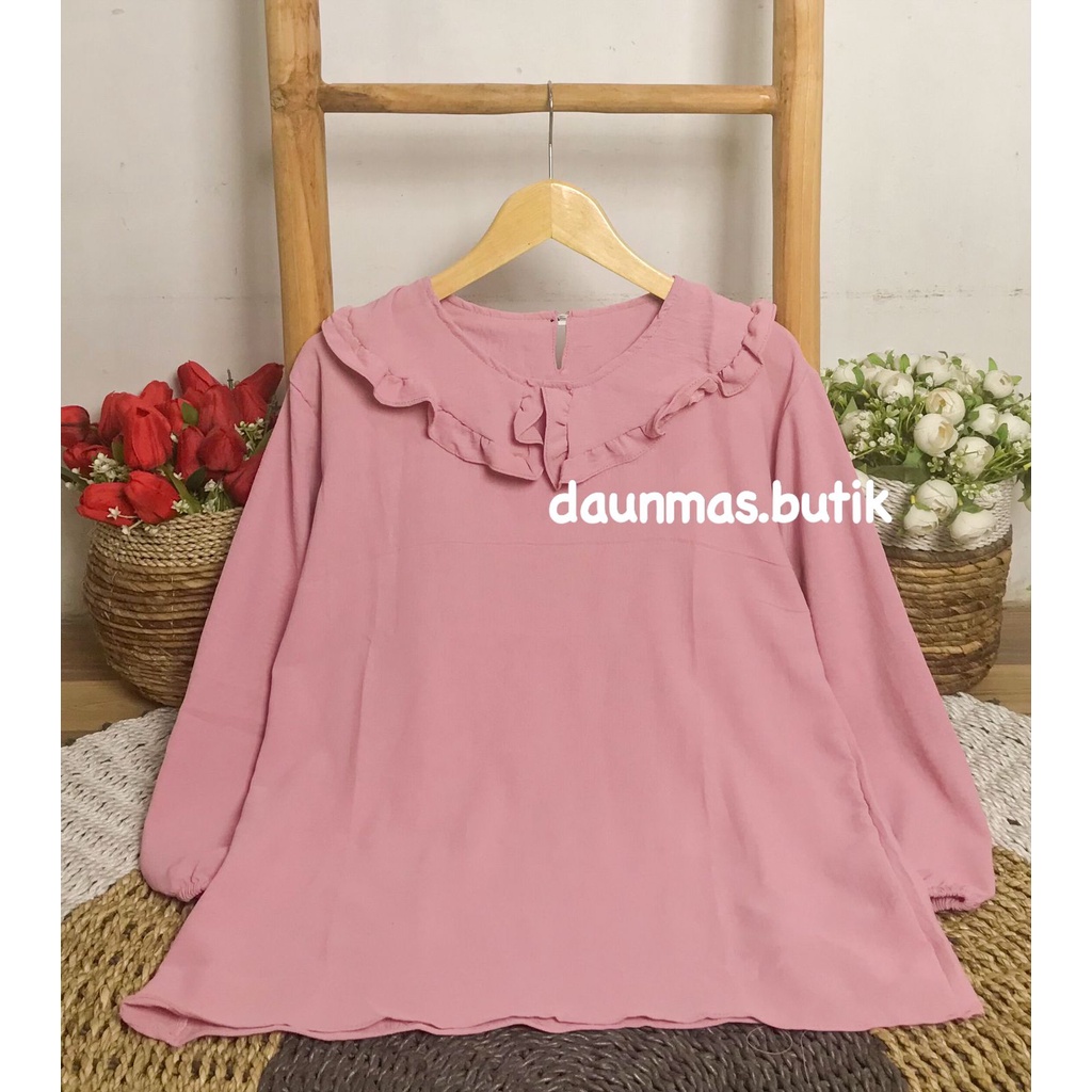 1KG MUAT 5PCS | DAWIA SHIRT TOP BLOUSE RAYON CRINCLE KOREAN STYLE HITS OOTD SELEBGRAM FASHION GROSIR MURAH WANITA-DAWIA DUSTY