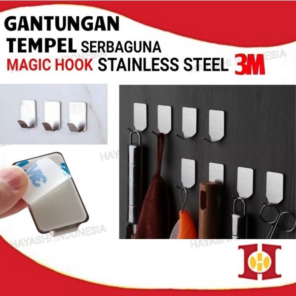 Gantungan Hook Hanger Kait Tempel Dinding Dapur Kamar Mandi Baju-5pcs