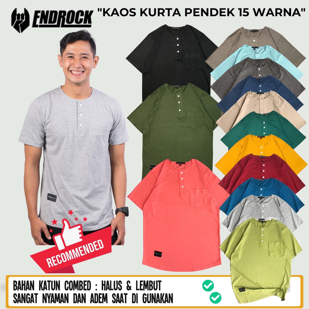 ORIGINAL Henley Lengan Pendek Maveric Kaos Henley | Kaos henley pria