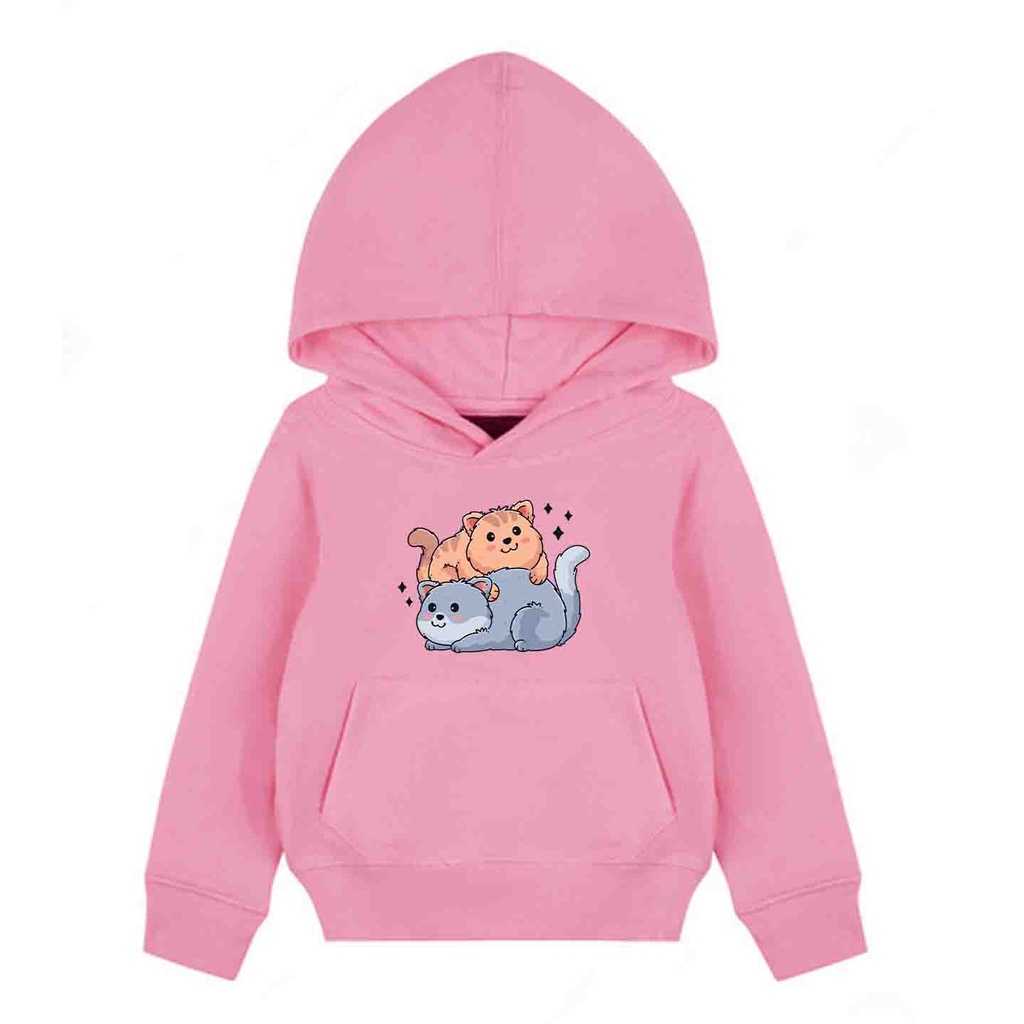 Hoodie Anak Lovers Cat Sweater Pakaian Fleece M - XL