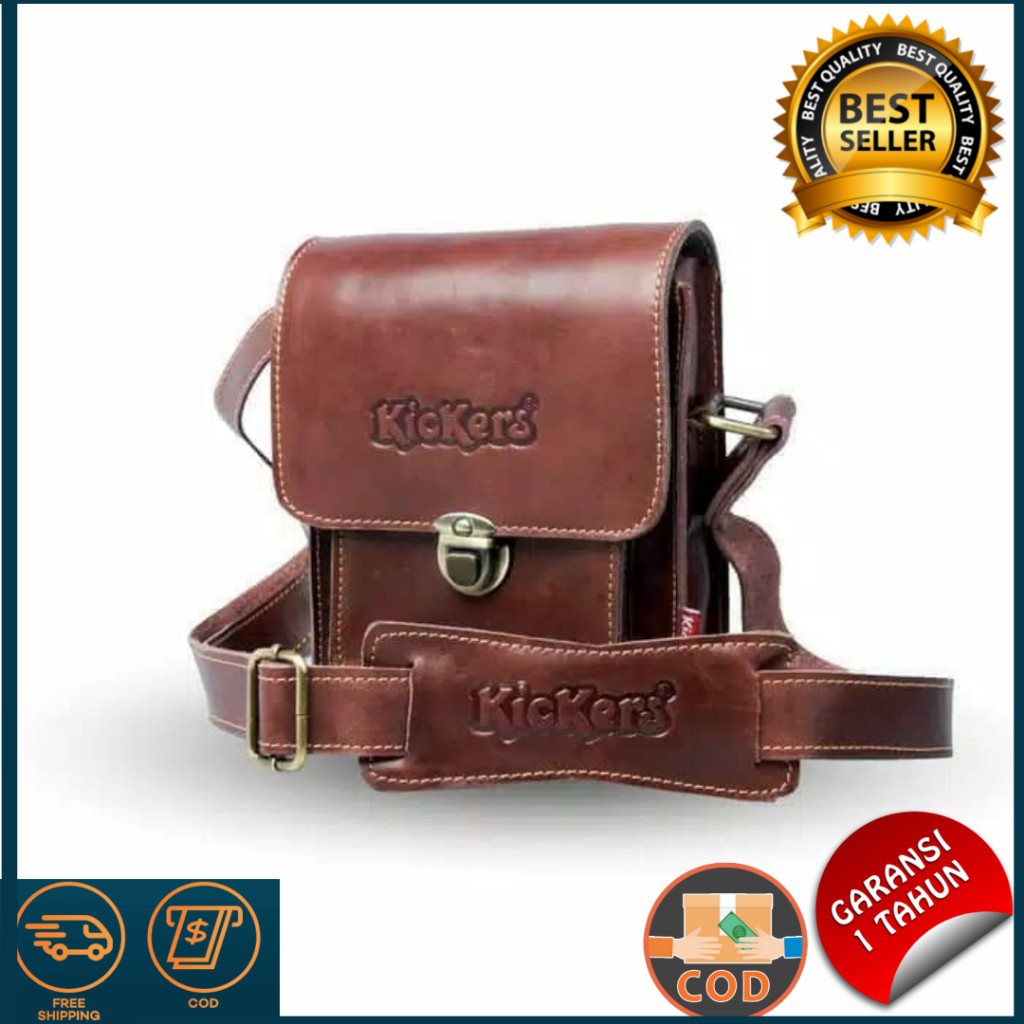 Tas pria kulit asli TKC-25 kickers - TAS Mini Kulit Asli - Tas Hp Kulit