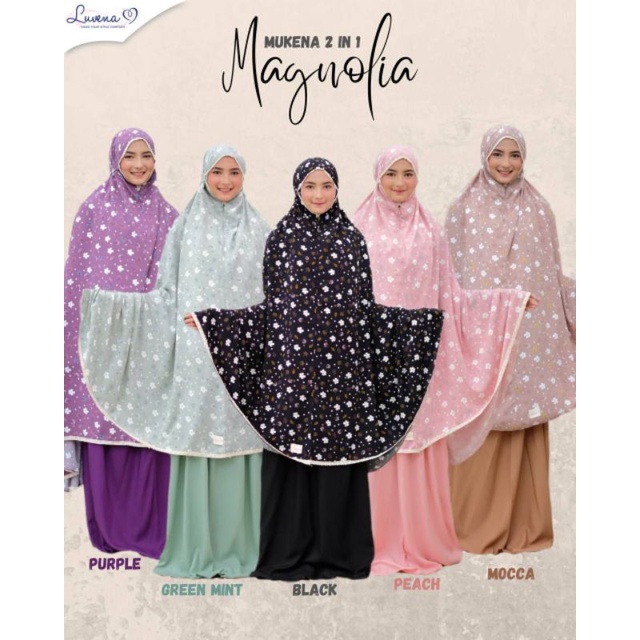mukena 2in1 magnolia by luvena mukena jumbo 2in1