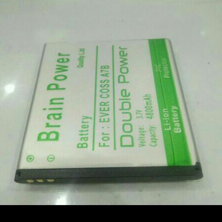 Double Power Battery Batere Batre Baterai Brain Power Evercoss A7B