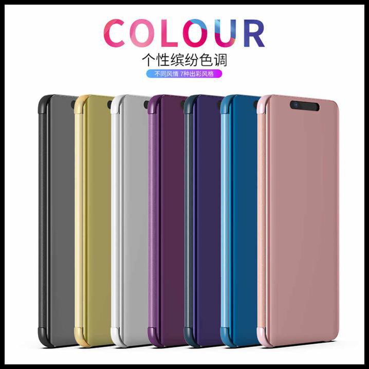 Flip Cover Handphone Huawei P30 Lite P30Lite Clear View Standing Cover Luxury Mirror Case