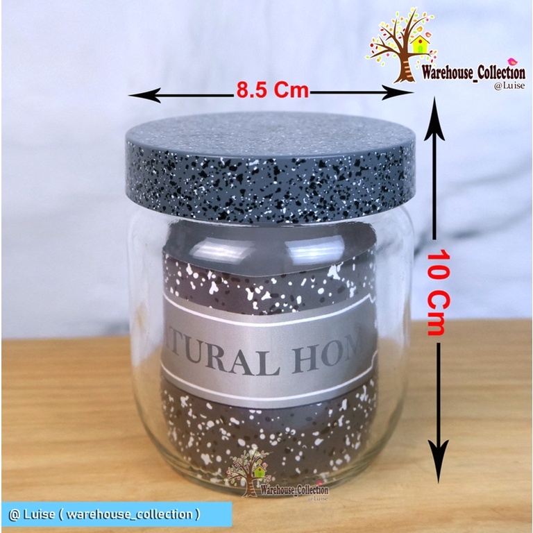 Toples Jar Kaca // Glass Jar 1000 ml / 660ml / 425ml tutup plastik Lid Granite // jar bumbu //