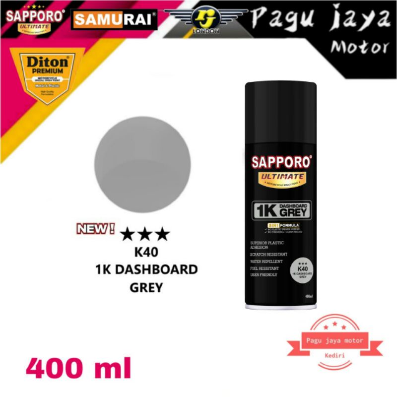 SAPPORO ULTIMATE 1K DASHBOARD GREY K40*** 400ml cat semprot spray paint pilox pilok