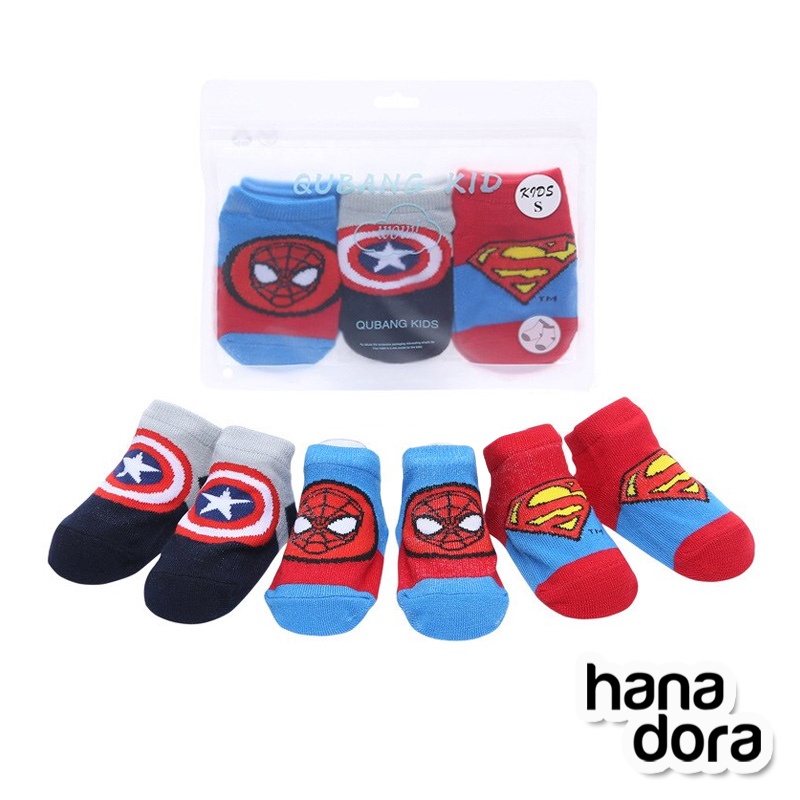 Kaos Kaki Super Hero Set 3pcs SC324 - Baby Kids Socks