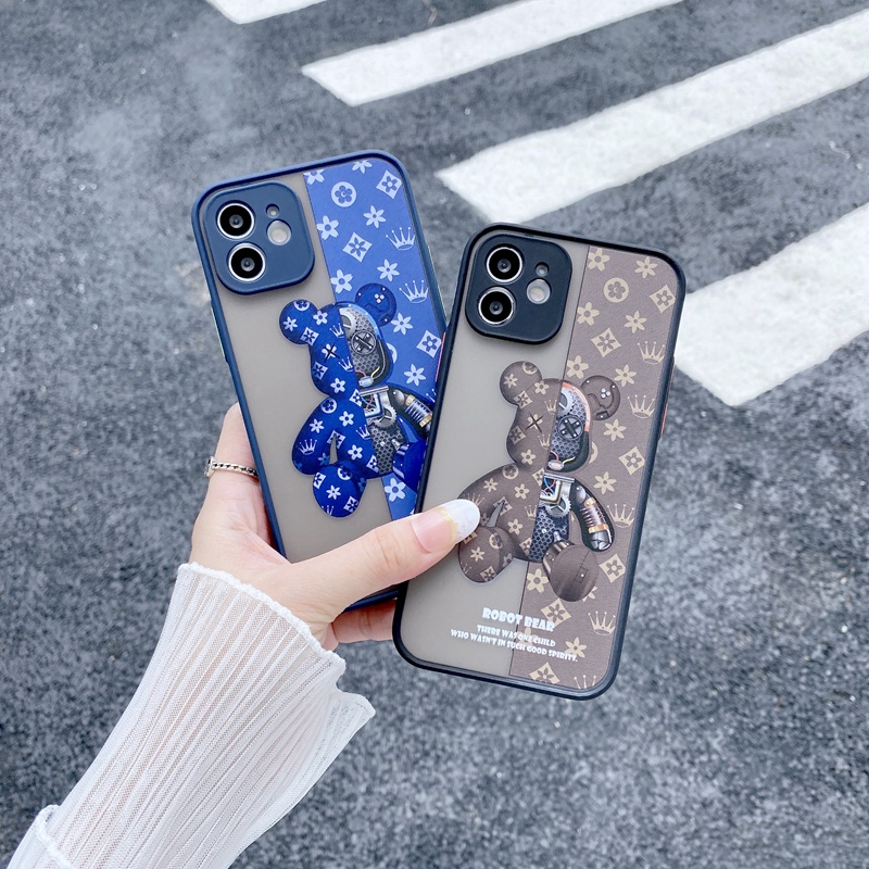 Skin violent bear case iPhone 12 pro max 12 mini 11 pro max X/Xs max 7/8/SE2020 7plus/8plus all-inclusive protection camera Casing iPhone