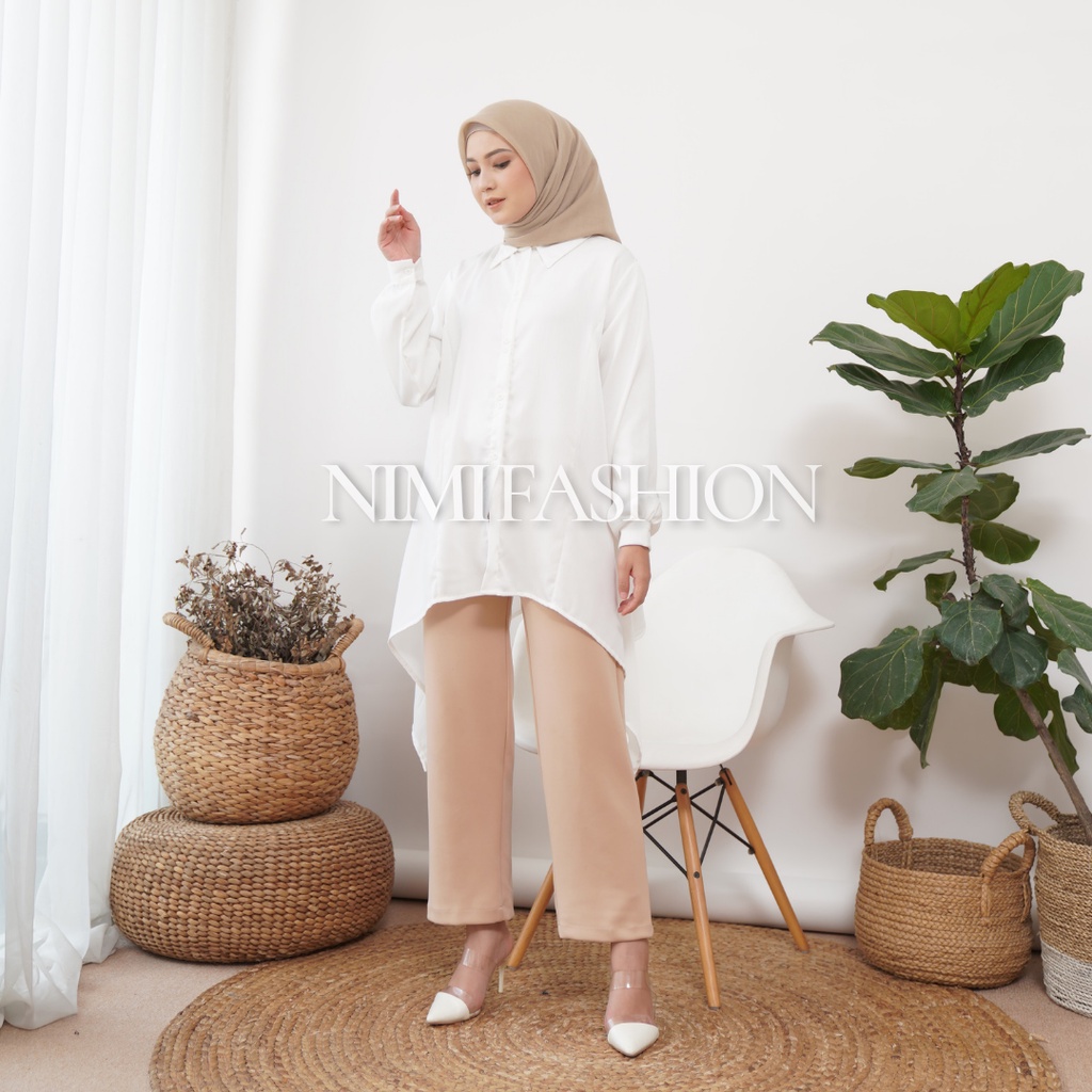 Nimi Kemeja Wanita Oversize Bella Double Button Shirt