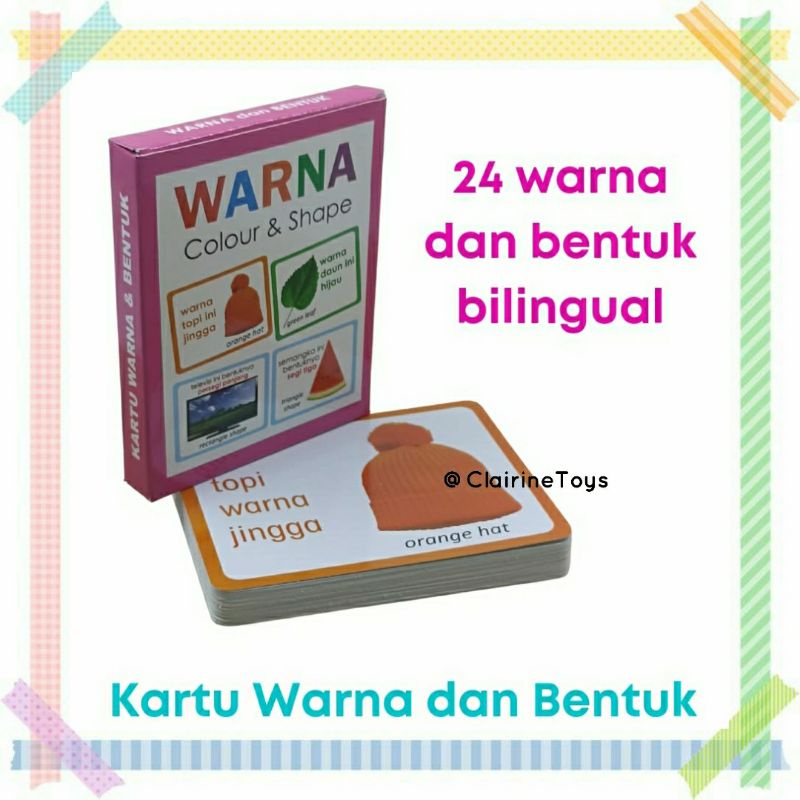 KARTU WARNA & BENTUK - FLASHCARD - KARTU PINTAR BALITA