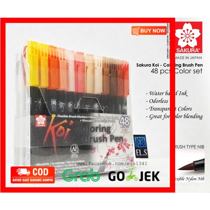 

(BISA COD) Sakura Koi Coloring Brush Pen - 48 Color Set
