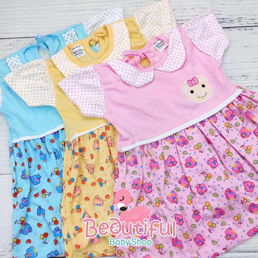 Dress Bayi Perempuan Motif Panda / Baju Bayi Perempuan  Merk Syifana / Baby.ou