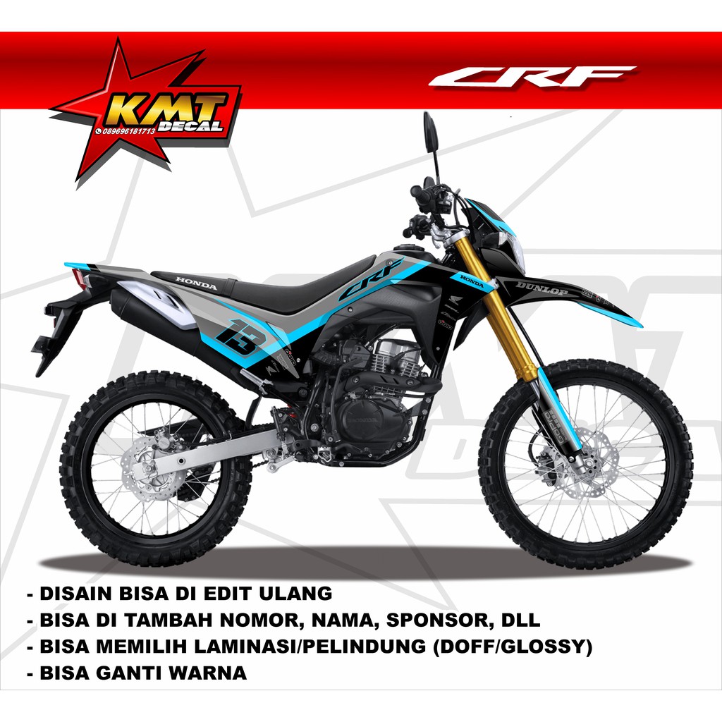 Decal Sticker Crf 150L Abu Strip Blue Biru Shopee Indonesia