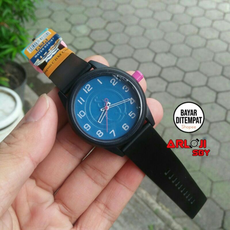 JAM TANGAN WANITA QQ SMILE RAINBOW 40MM ANALOG FREE BATREI