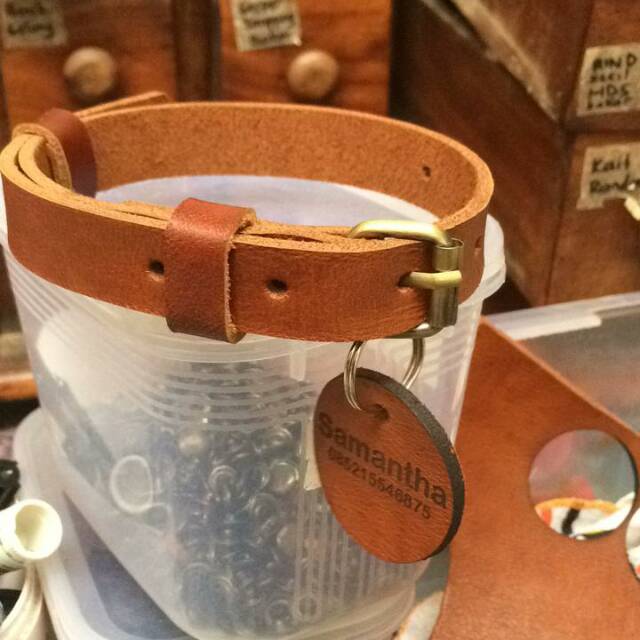 Collar anjing kecil collar kucing tali kucing tali anjing dengan nama see