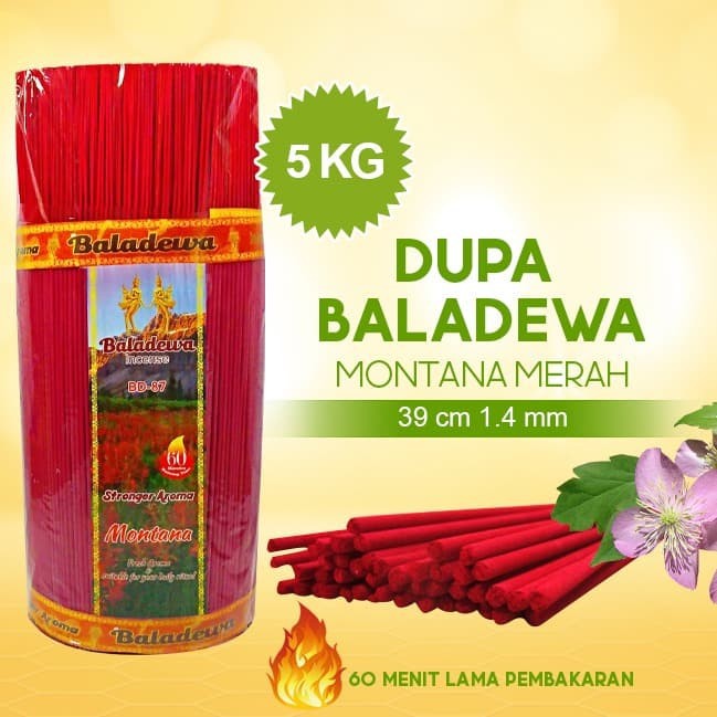 Dupa/ Hio Wangi Harum Baladewa 39 cm 5 Kg 1.4 mm Montana merah