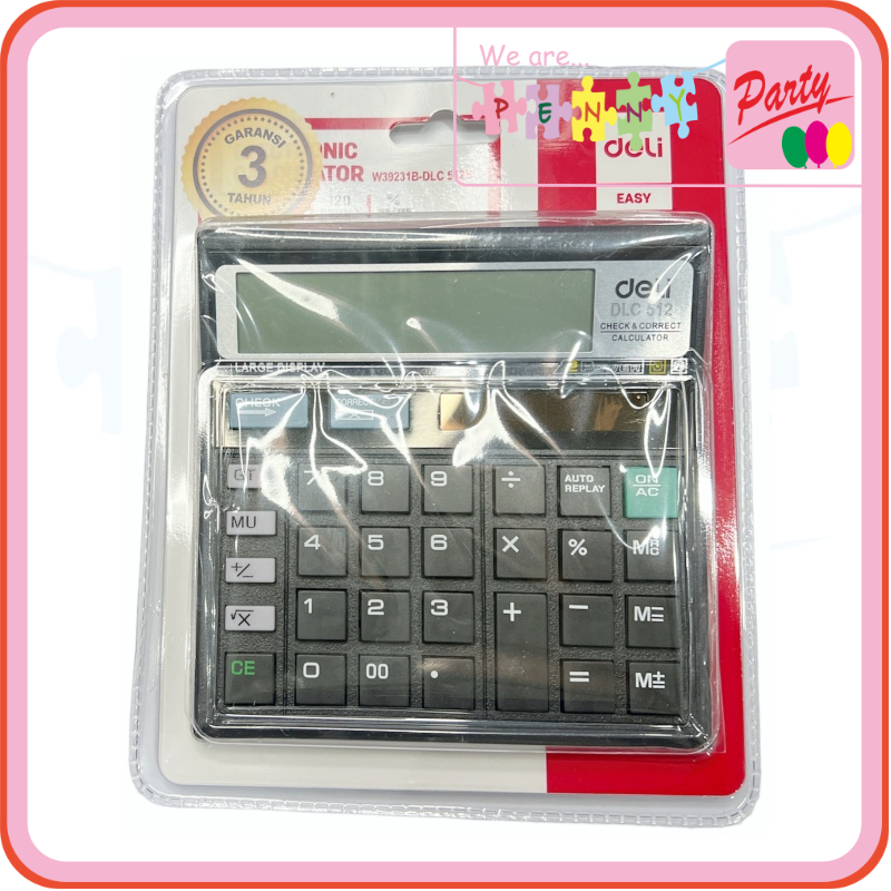 

Deli Kalkulator Dual Power 12 Digit Large Display Check & Correct 100% Original