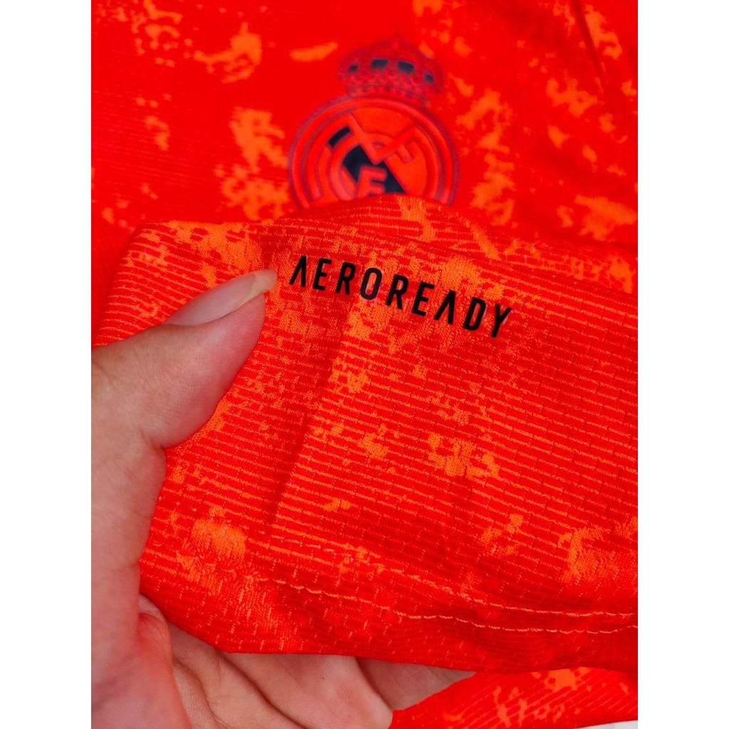 HQ JERSEY BOLA REAL MADRID PRE-MATCH SHIRT ORANGE 2020-2021 GO HIGH QUALITY